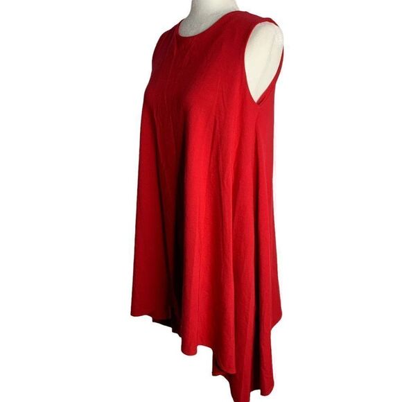 Makadamia Sleeveless Sharkbite Dress M Pink Jersey Knit Stretch - Picture 4 of 7